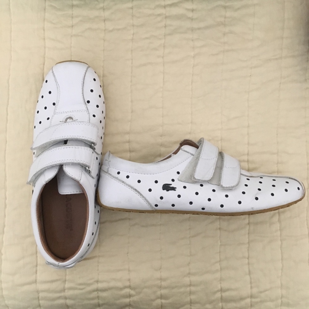 White Lacoste sneakers, only worn once